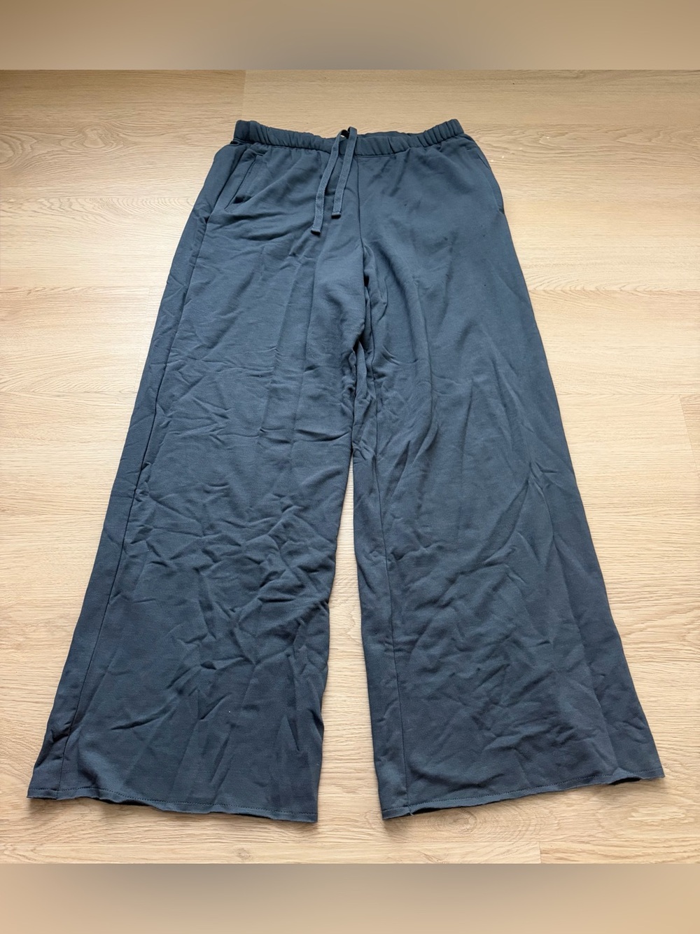 Wild Fable Gray Wide Leg Lounge Pants Size M Drawstring Mid Rise